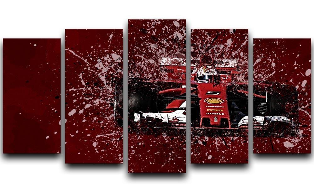 Sebastian Vettel F1 Paint Splatter 5 Split Panel Canvas  - Canvas Art Rocks - 1