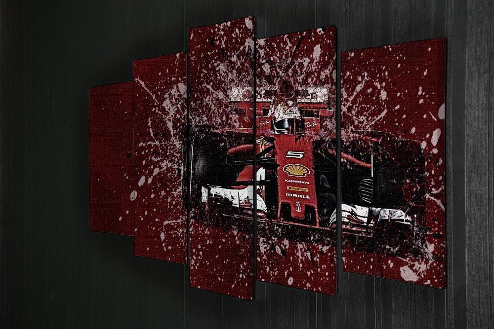 Sebastian Vettel F1 Paint Splatter 5 Split Panel Canvas - Canvas Art Rocks - 2