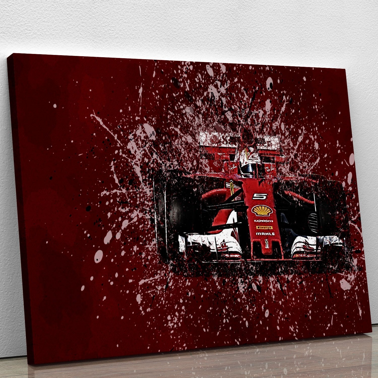 Sebastian Vettel F1 Paint Splatter Canvas Print or Poster