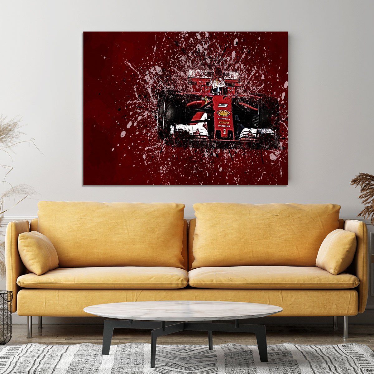 Sebastian Vettel F1 Paint Splatter Canvas Print or Poster