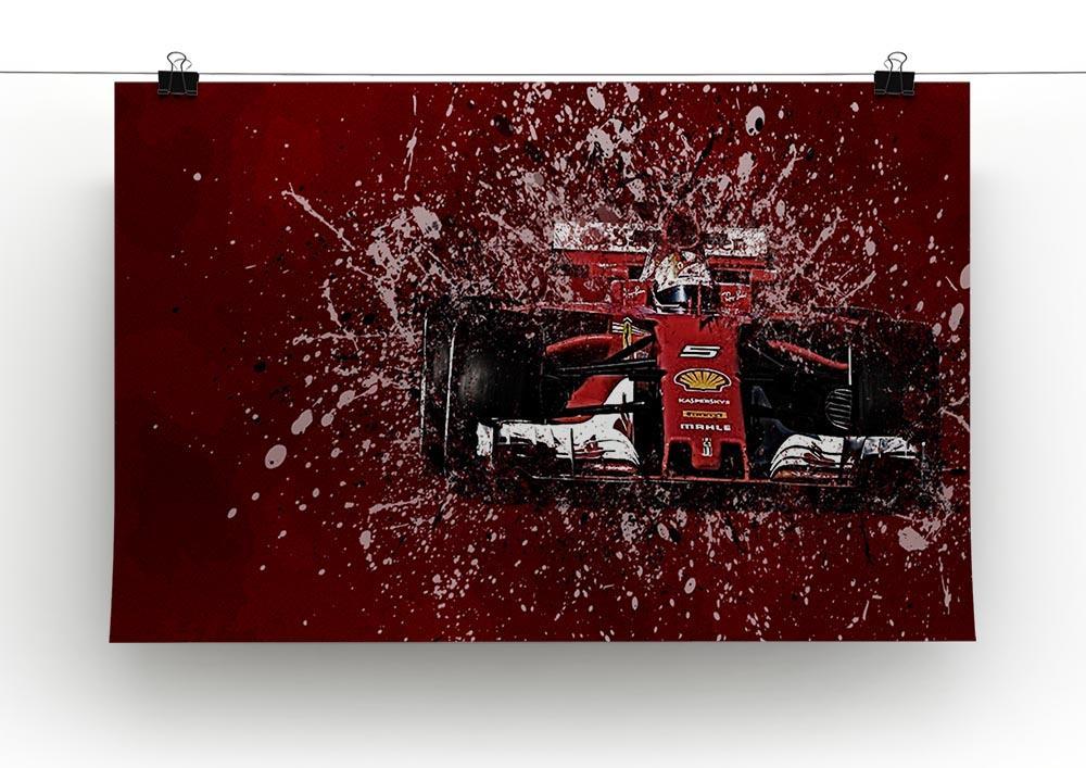 Sebastian Vettel F1 Paint Splatter Canvas Print or Poster - Canvas Art Rocks - 2
