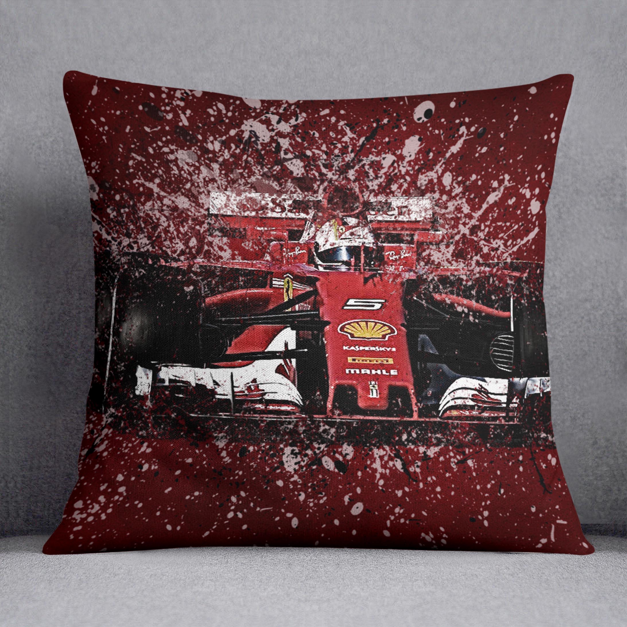 Sebastian Vettel F1 Paint Splatter Cushion
