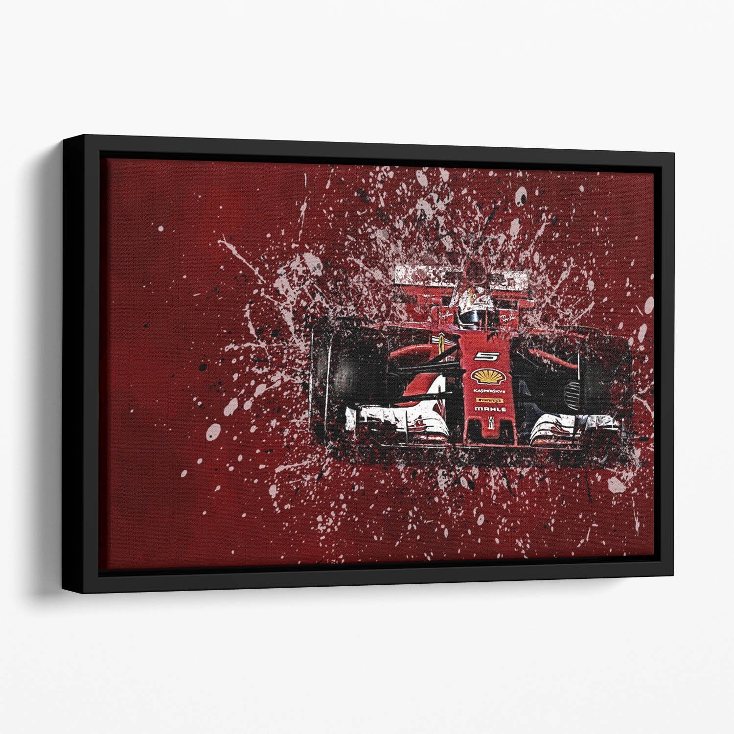 Sebastian Vettel F1 Paint Splatter Floating Framed Canvas