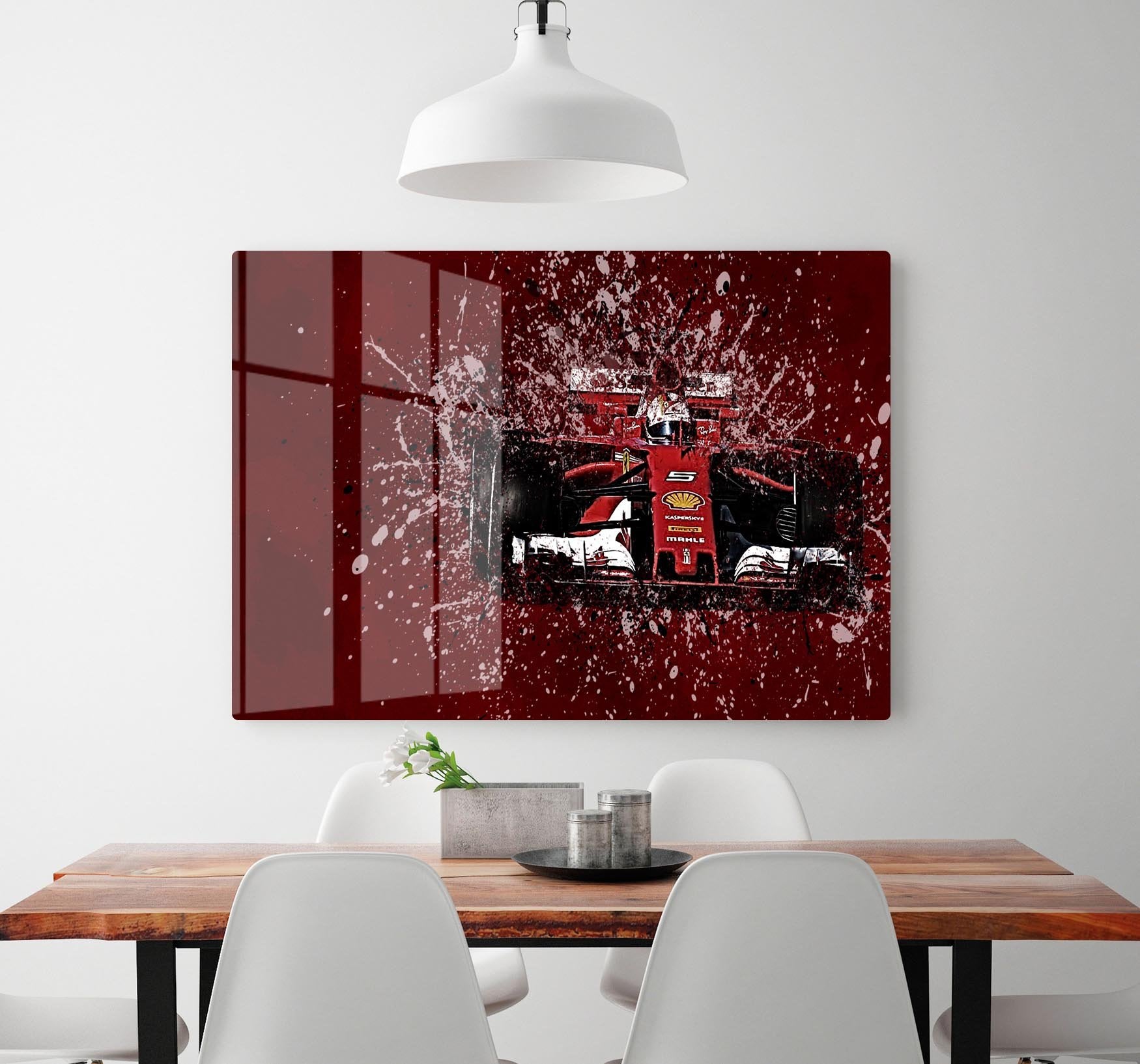 Sebastian Vettel F1 Paint Splatter HD Metal Print