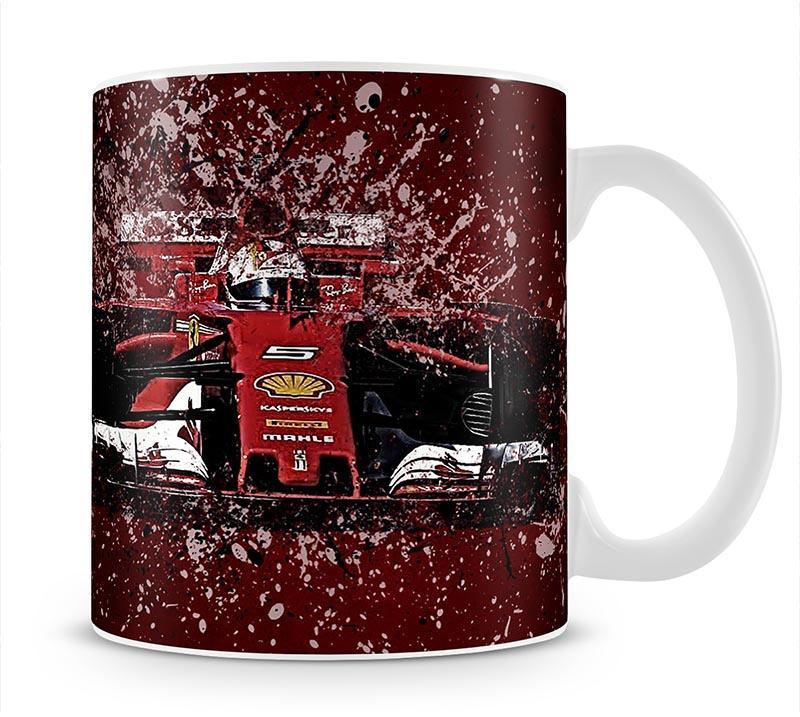 Sebastian Vettel F1 Paint Splatter Mug - Canvas Art Rocks - 1