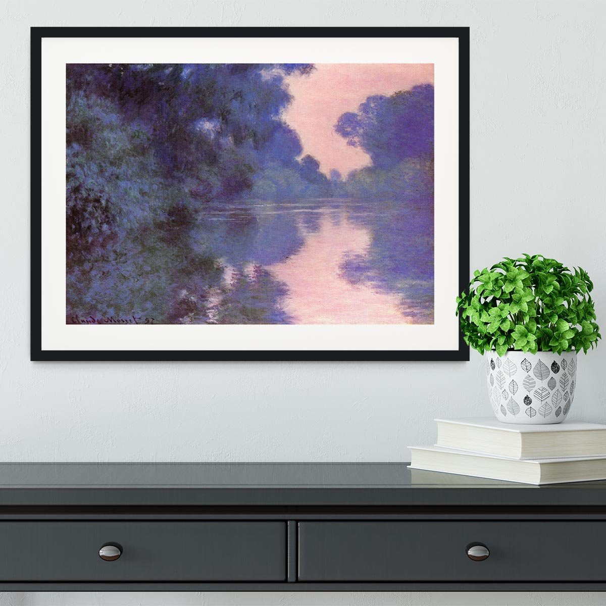 Seine arm at Giverny by Monet Framed Print - Canvas Art Rocks - 1