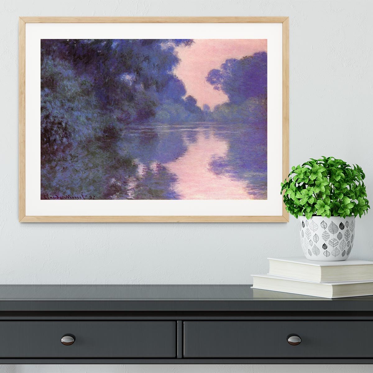 Seine arm at Giverny by Monet Framed Print - Canvas Art Rocks - 3