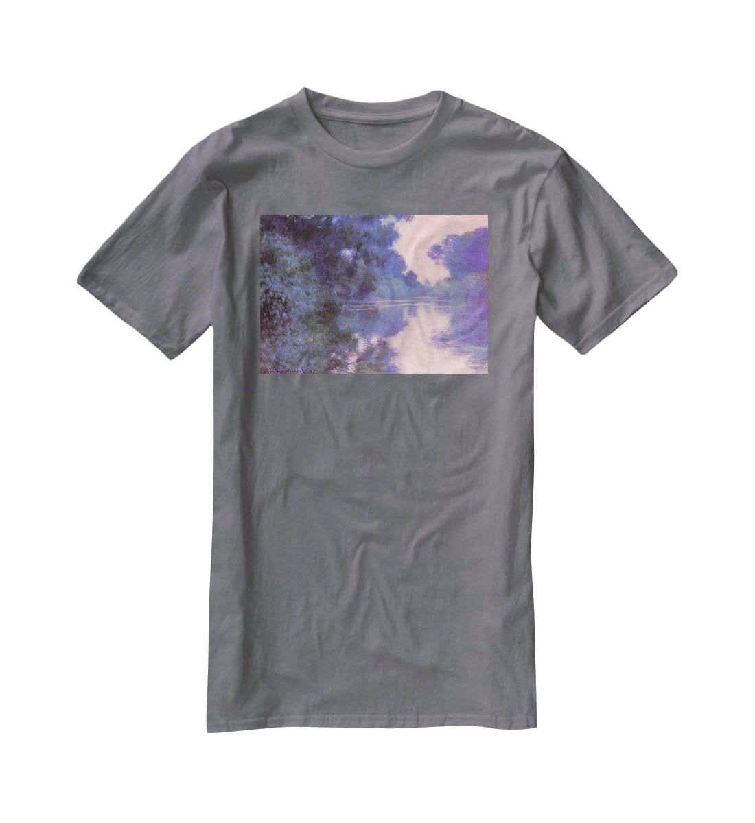 Seine arm at Giverny by Monet T-Shirt - Canvas Art Rocks - 3