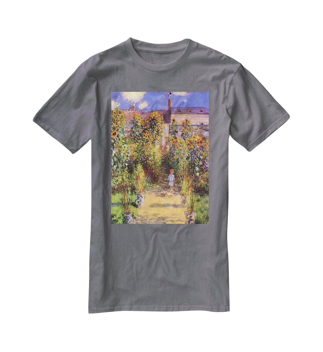 Seine bank at Vetheuil by Monet T-Shirt - Canvas Art Rocks - 3