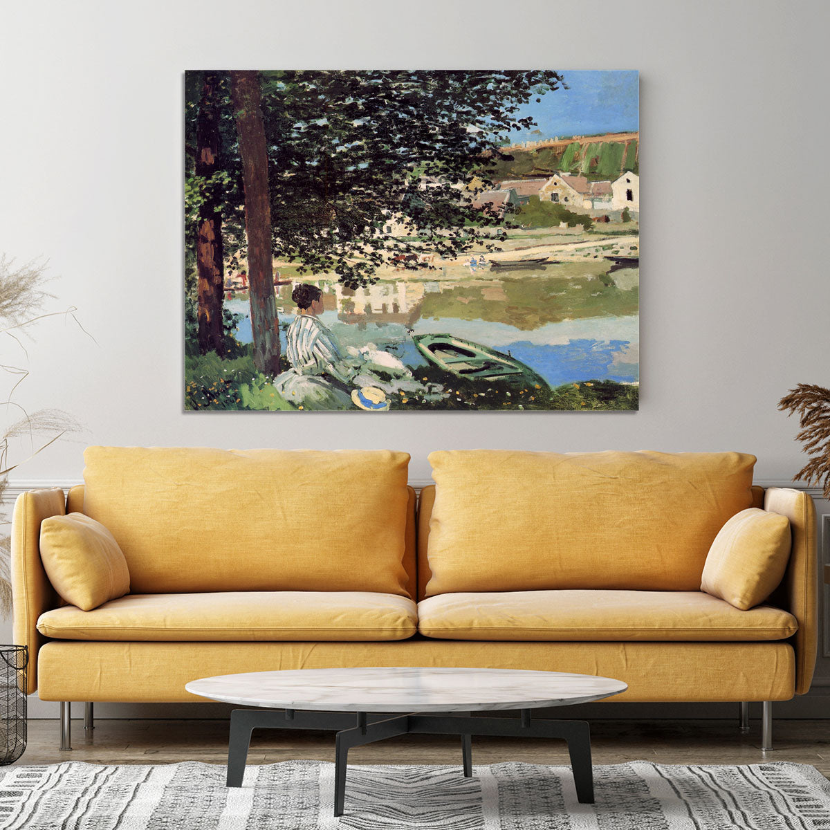 Seine bank at Vethueil by Monet Canvas Print or Poster - Canvas Art Rocks - 4