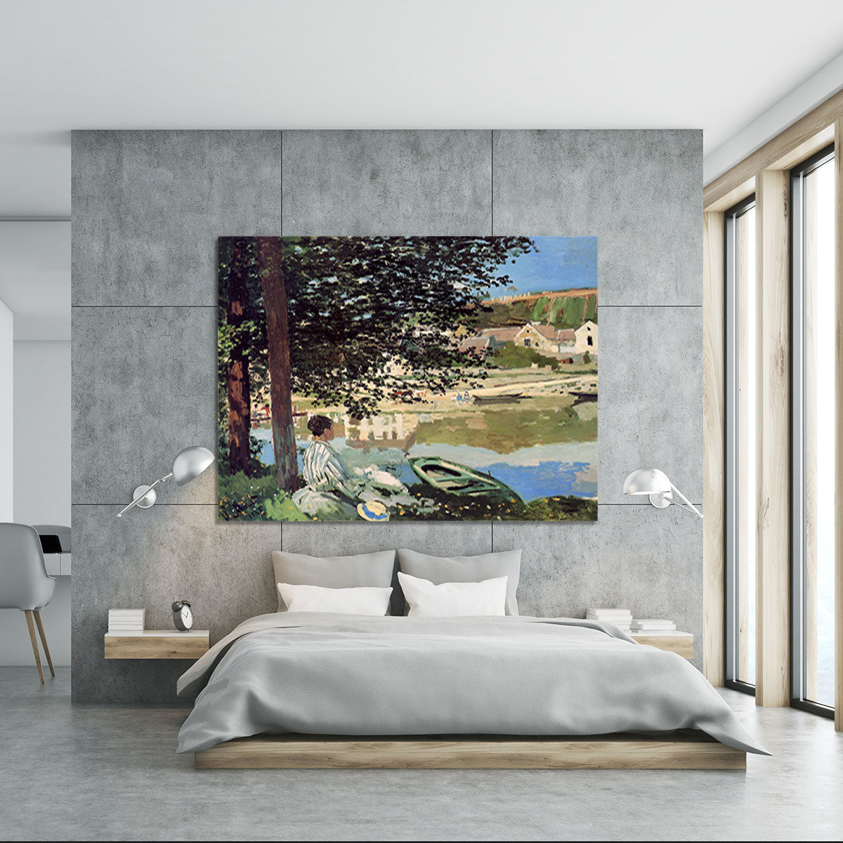 Seine bank at Vethueil by Monet Canvas Print or Poster - Canvas Art Rocks - 5