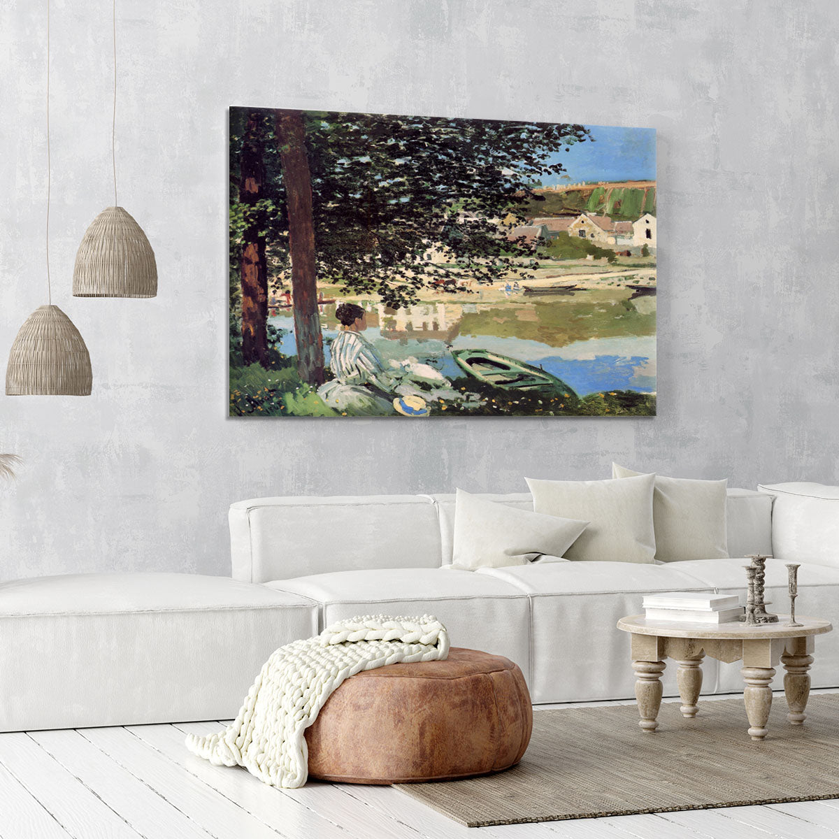 Seine bank at Vethueil by Monet Canvas Print or Poster - Canvas Art Rocks - 6