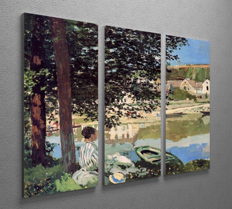 Seine bank at Vethueil by Monet Split Panel Canvas Print - Canvas Art Rocks - 4
