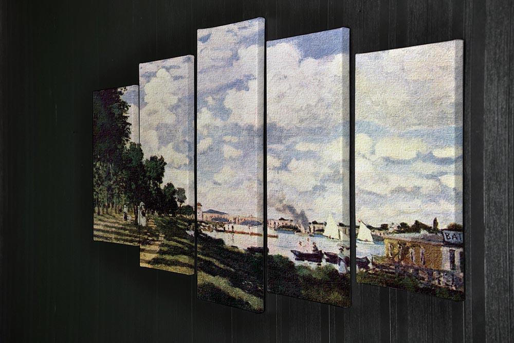 Seine basin near Argenteuil by Monet 5 Split Panel Canvas - Canvas Art Rocks - 2
