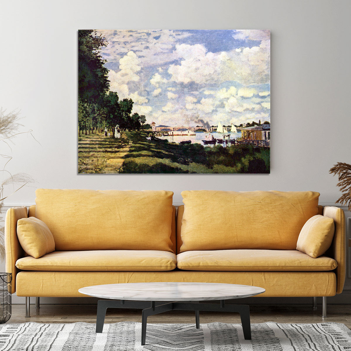 Seine basin near Argenteuil by Monet Canvas Print or Poster - Canvas Art Rocks - 4