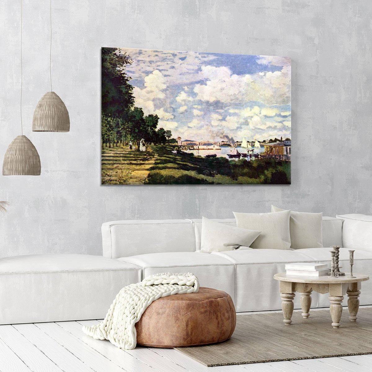 Seine basin near Argenteuil by Monet Canvas Print or Poster