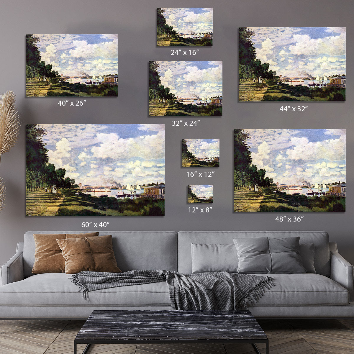 Seine basin near Argenteuil by Monet Canvas Print or Poster - Canvas Art Rocks - 7