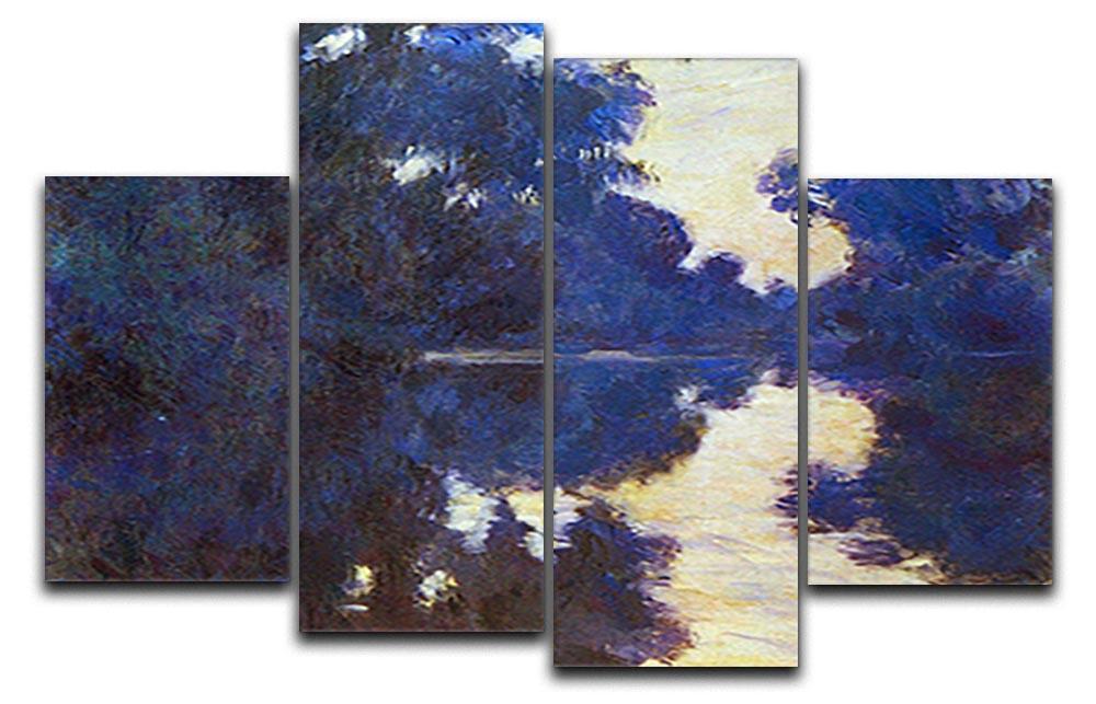 Seine in Morning 2 by Monet 4 Split Panel Canvas  - Canvas Art Rocks - 1