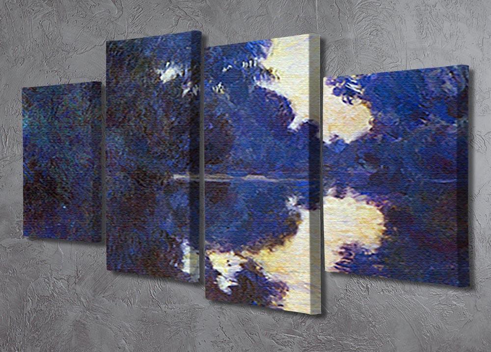 Seine in Morning 2 by Monet 4 Split Panel Canvas - Canvas Art Rocks - 2