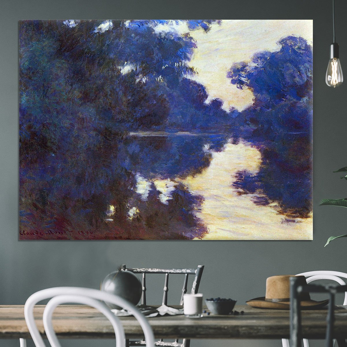 Seine in Morning 2 by Monet Canvas Print or Poster