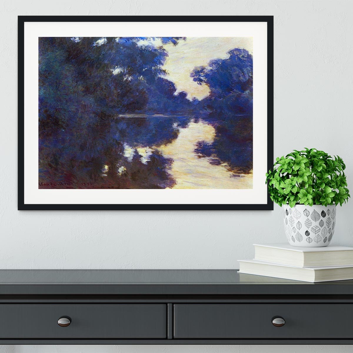 Seine in Morning 2 by Monet Framed Print - Canvas Art Rocks - 1