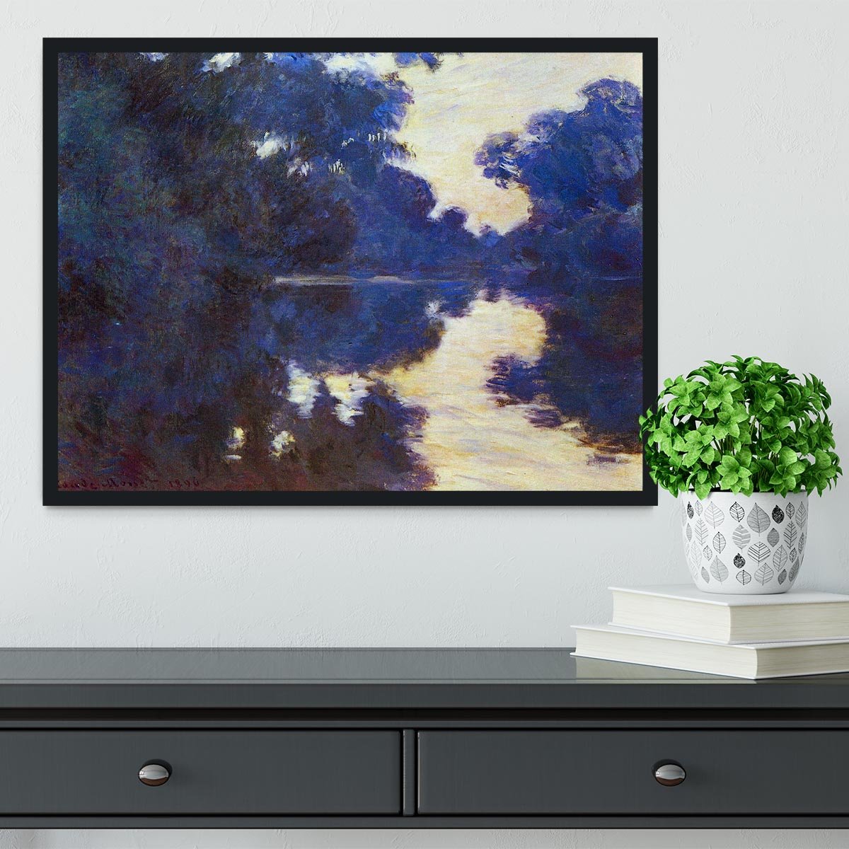 Seine in Morning 2 by Monet Framed Print - Canvas Art Rocks - 2