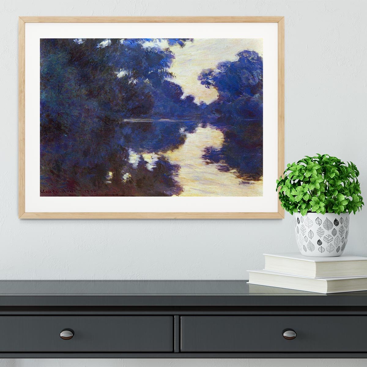 Seine in Morning 2 by Monet Framed Print - Canvas Art Rocks - 3