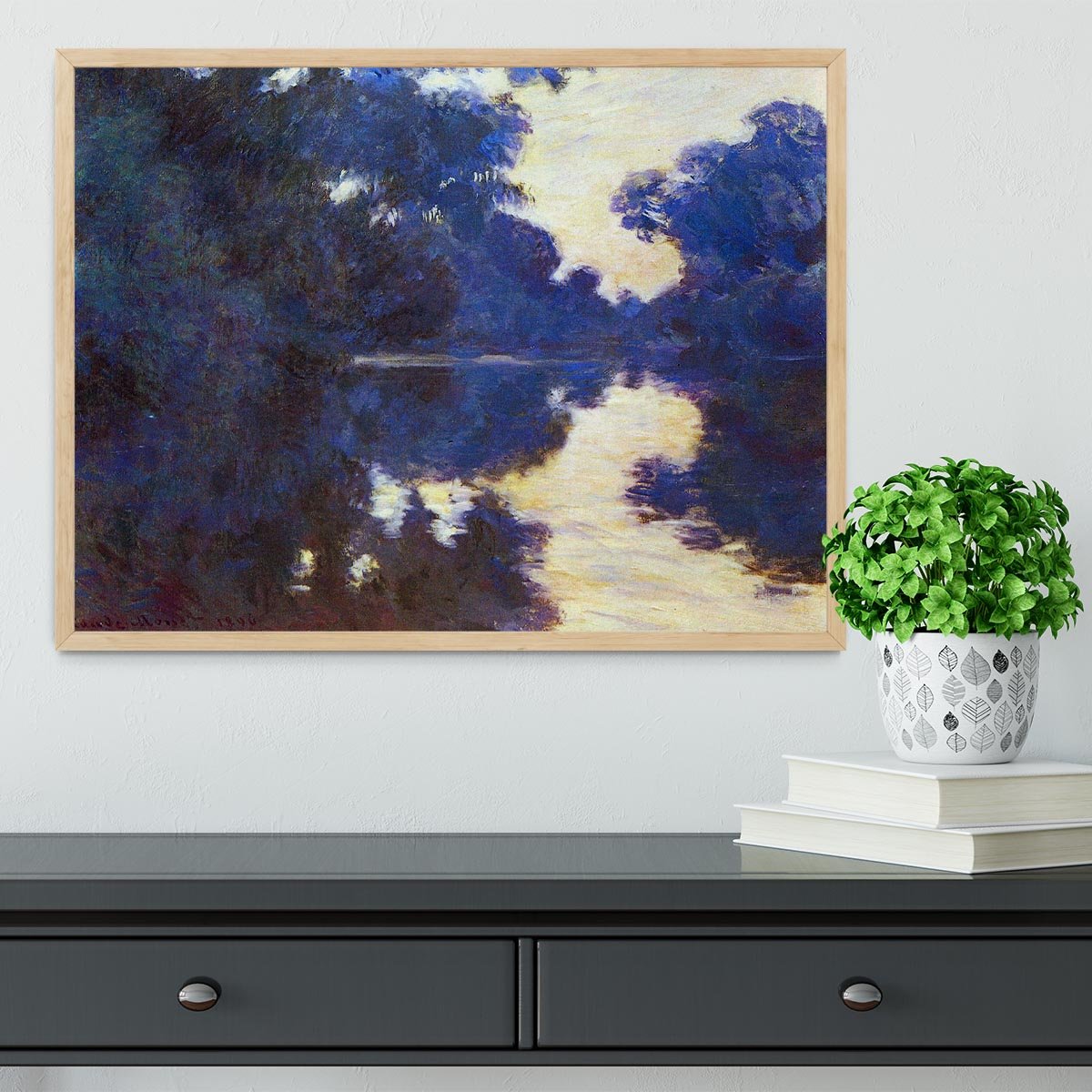 Seine in Morning 2 by Monet Framed Print - Canvas Art Rocks - 4