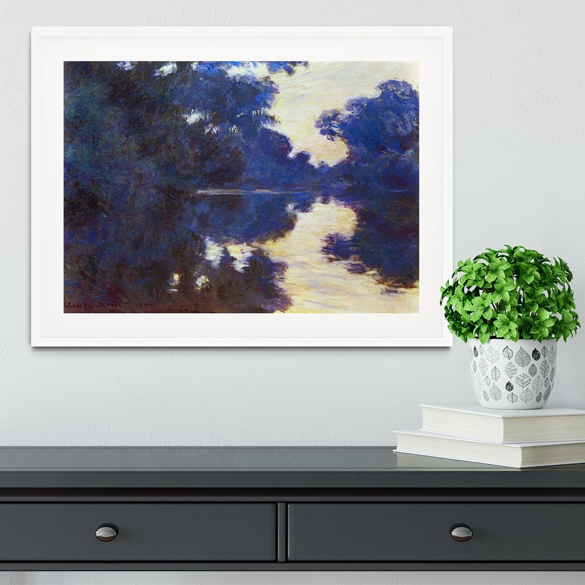 Seine in Morning 2 by Monet Framed Print - Canvas Art Rocks - 5