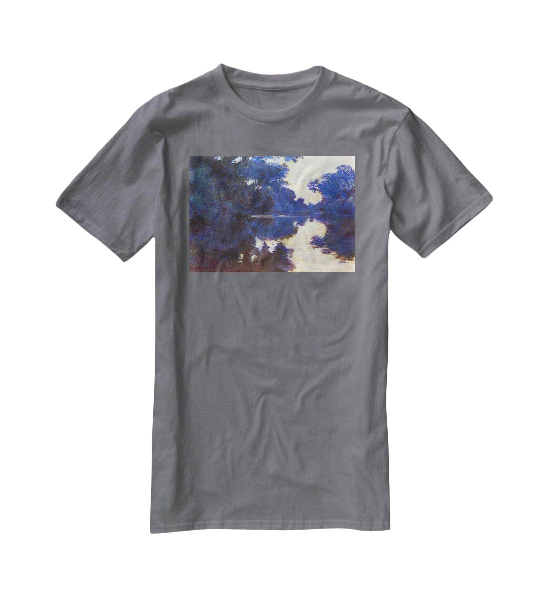 Seine in Morning 2 by Monet T-Shirt - Canvas Art Rocks - 3