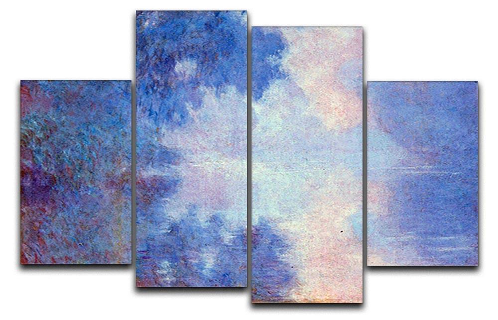 Seine in Morning by Monet 4 Split Panel Canvas  - Canvas Art Rocks - 1
