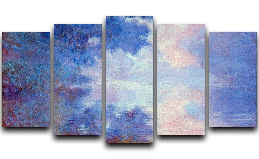 Seine in Morning by Monet 5 Split Panel Canvas  - Canvas Art Rocks - 1
