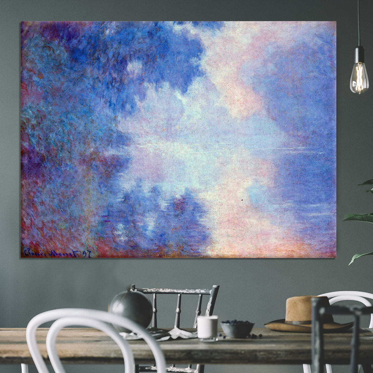 Seine in Morning by Monet Canvas Print or Poster - Canvas Art Rocks - 3