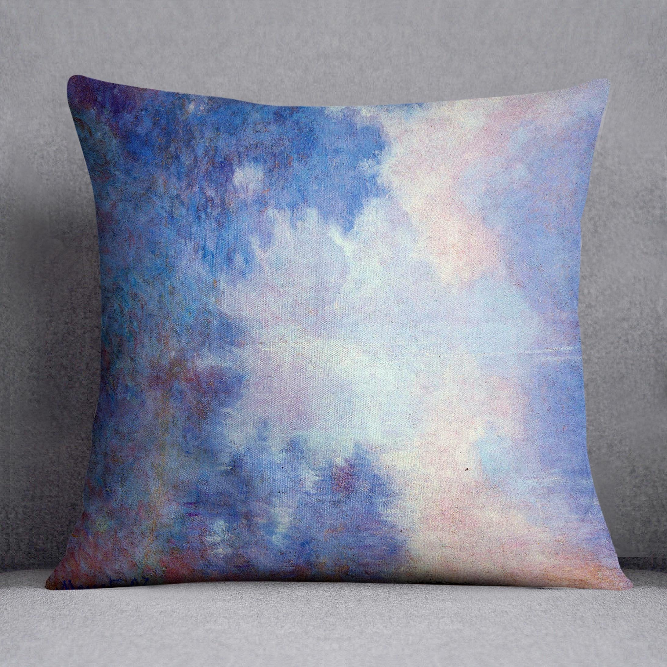 Seine in Morning by Monet Throw Pillow