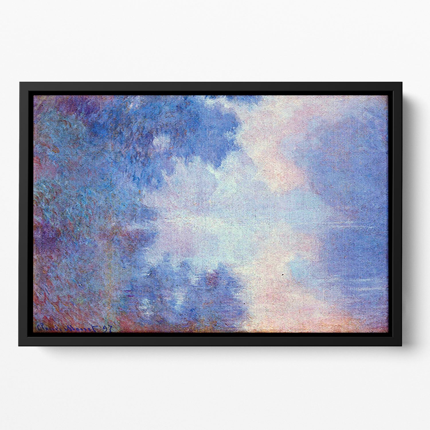 Seine in Morning by Monet Floating Framed Canvas