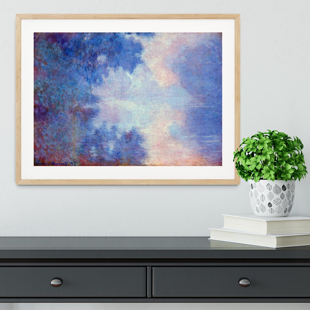 Seine in Morning by Monet Framed Print - Canvas Art Rocks - 3