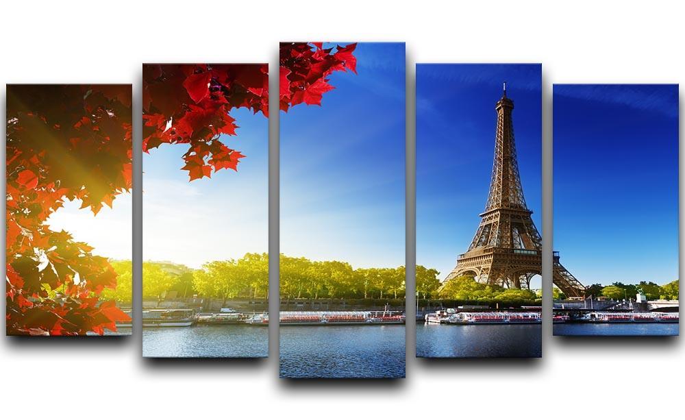 Seine in Paris with Eiffel tower 5 Split Panel Canvas  - Canvas Art Rocks - 1