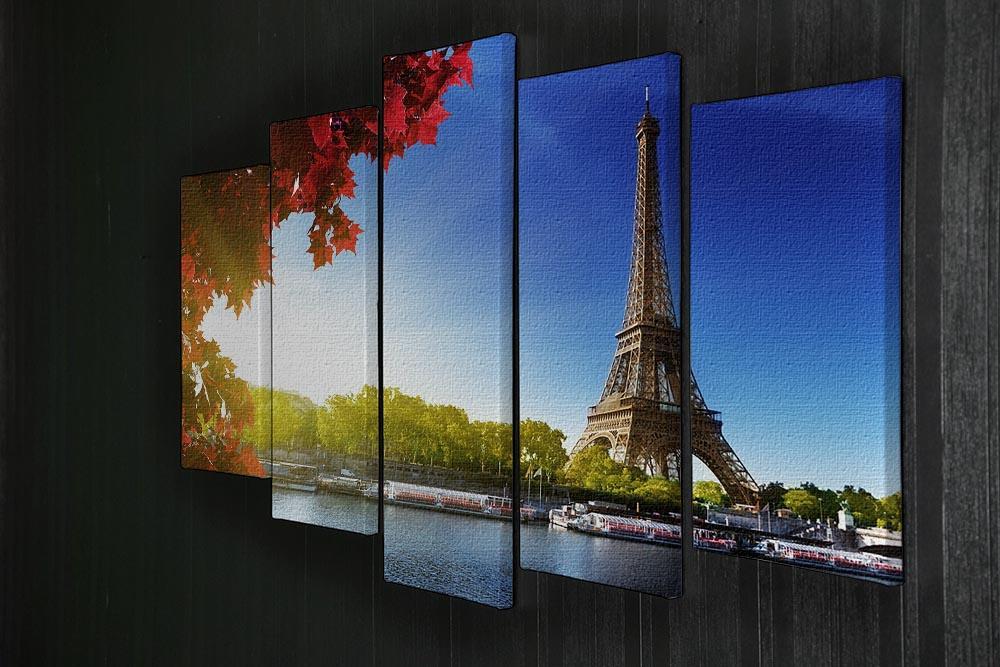Seine in Paris with Eiffel tower 5 Split Panel Canvas  - Canvas Art Rocks - 2