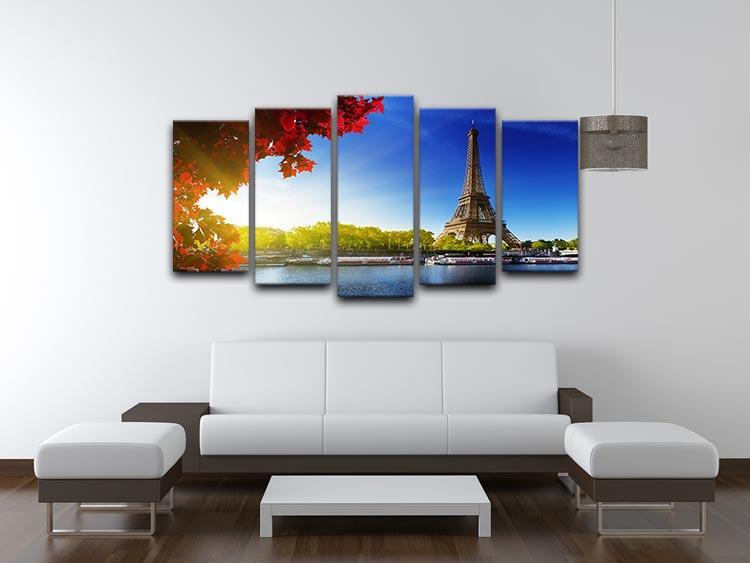 Seine in Paris with Eiffel tower 5 Split Panel Canvas  - Canvas Art Rocks - 3