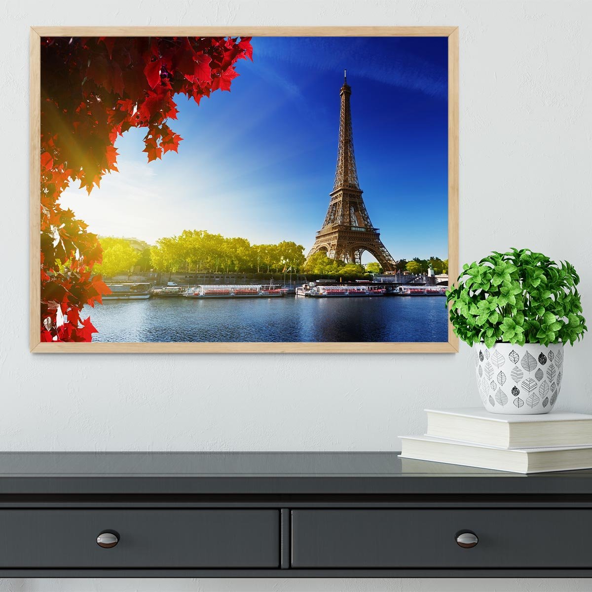 Seine in Paris with Eiffel tower Framed Print - Canvas Art Rocks - 4