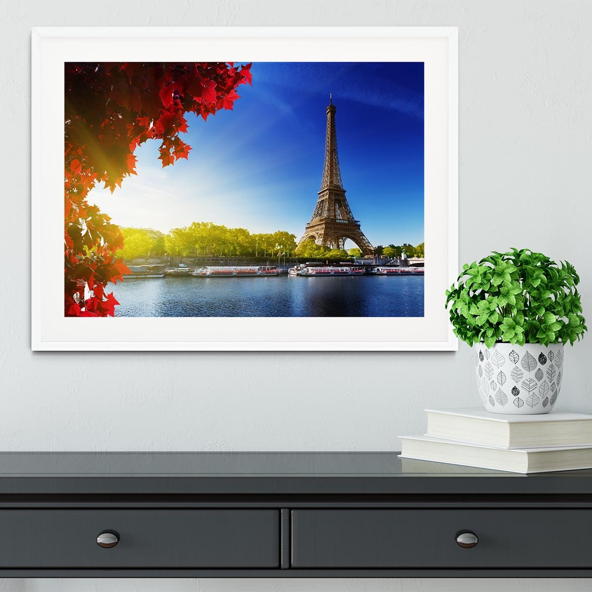 Seine in Paris with Eiffel tower Framed Print - Canvas Art Rocks - 5