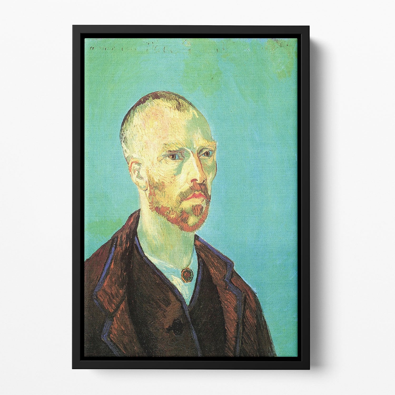 Self-Portrait Dedicated to Paul Gauguin by Van Gogh Floating Framed Canvas