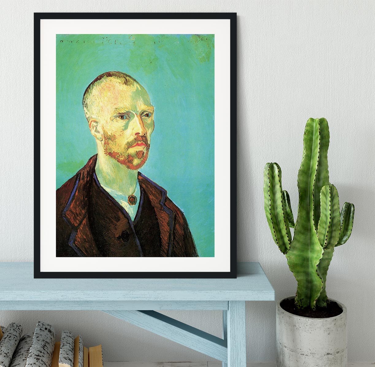 Self-Portrait Dedicated to Paul Gauguin by Van Gogh Framed Print - Canvas Art Rocks - 1