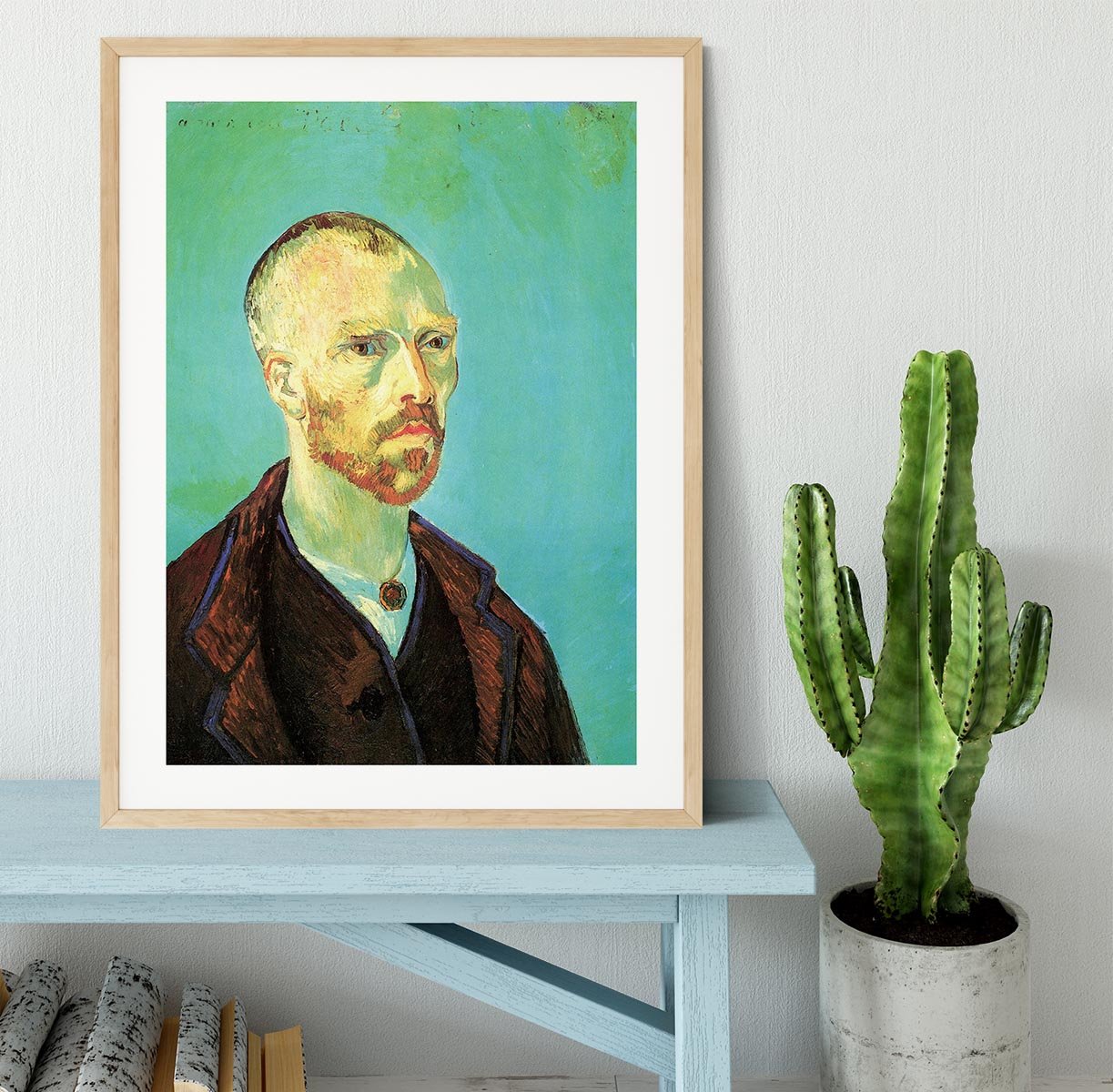 Self-Portrait Dedicated to Paul Gauguin by Van Gogh Framed Print - Canvas Art Rocks - 3