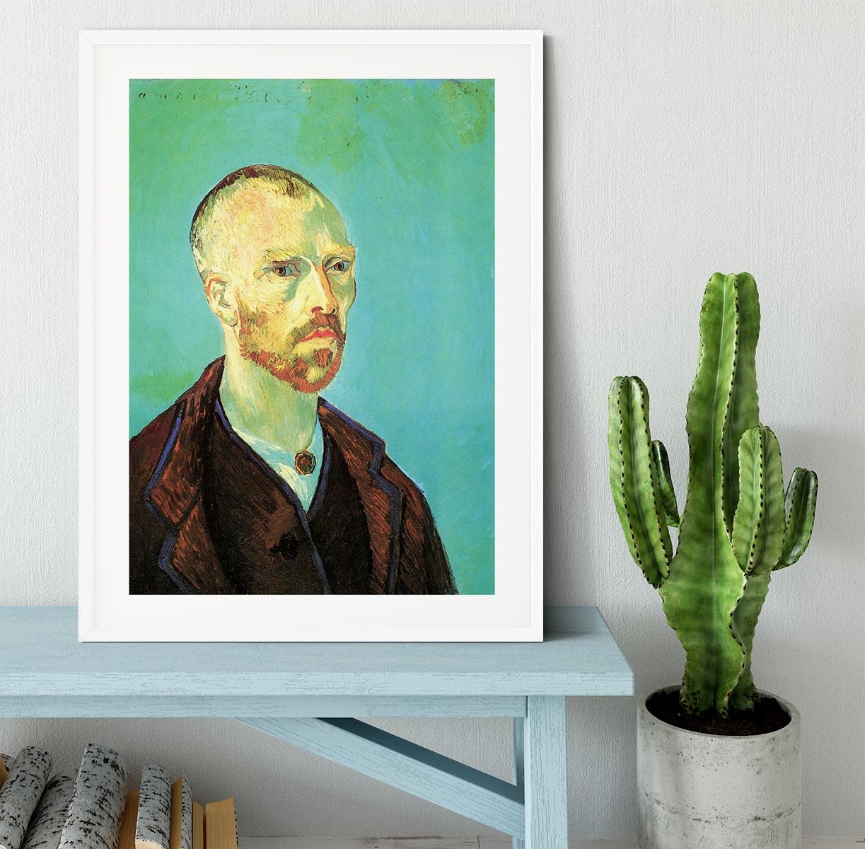 Self-Portrait Dedicated to Paul Gauguin by Van Gogh Framed Print - Canvas Art Rocks - 5