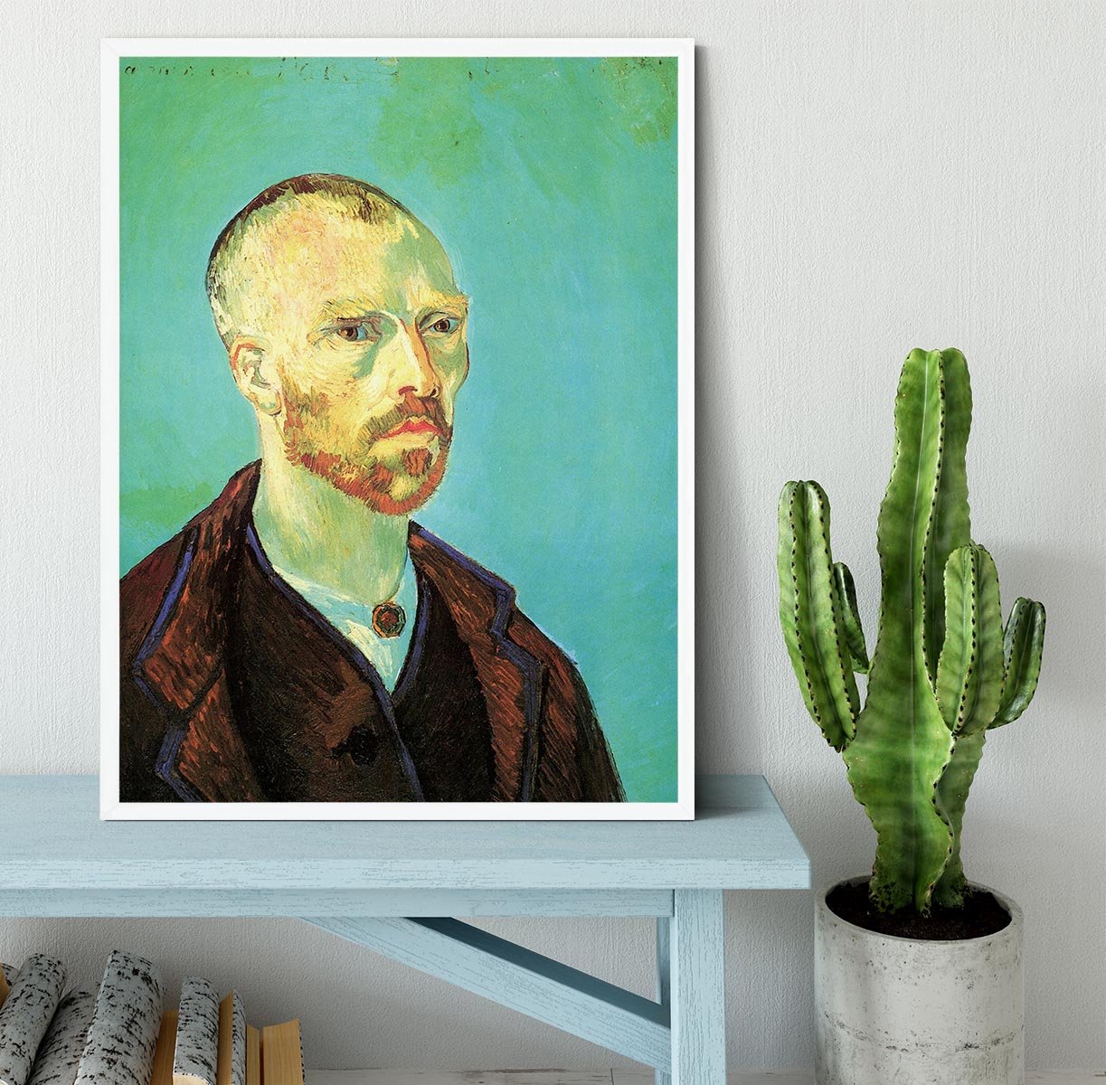 Self-Portrait Dedicated to Paul Gauguin by Van Gogh Framed Print - Canvas Art Rocks -6