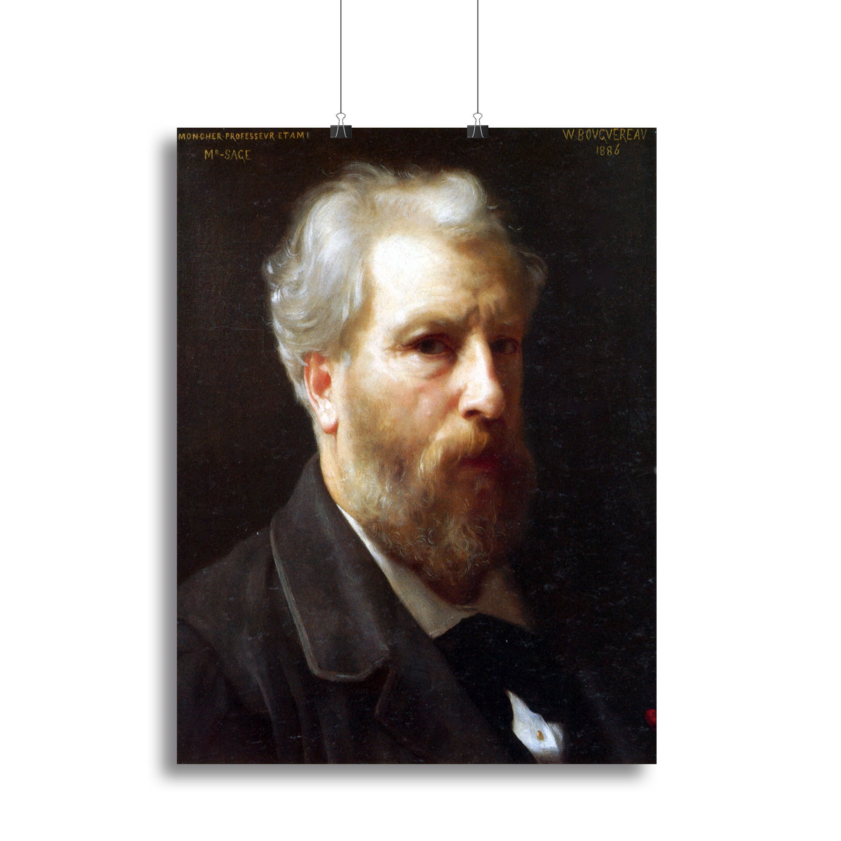 Self-Portrait Presented To M Sage By Bouguereau Canvas Print or Poster