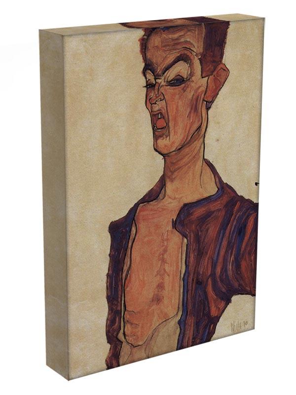 Self-Portrait a grimace scissoring by Egon Schiele Canvas Print or Poster - Canvas Art Rocks - 3