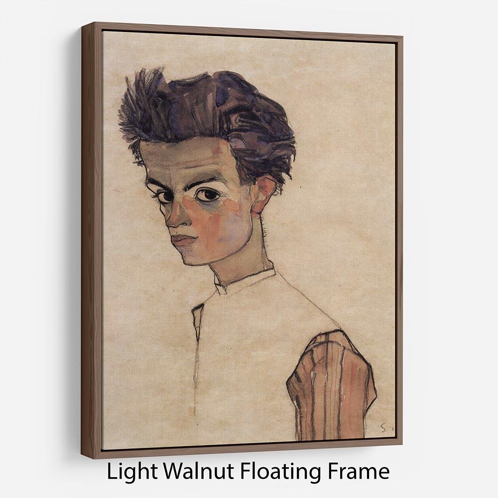 Self-Portrait by Egon Schiele Floating Frame Canvas - Canvas Art Rocks 7