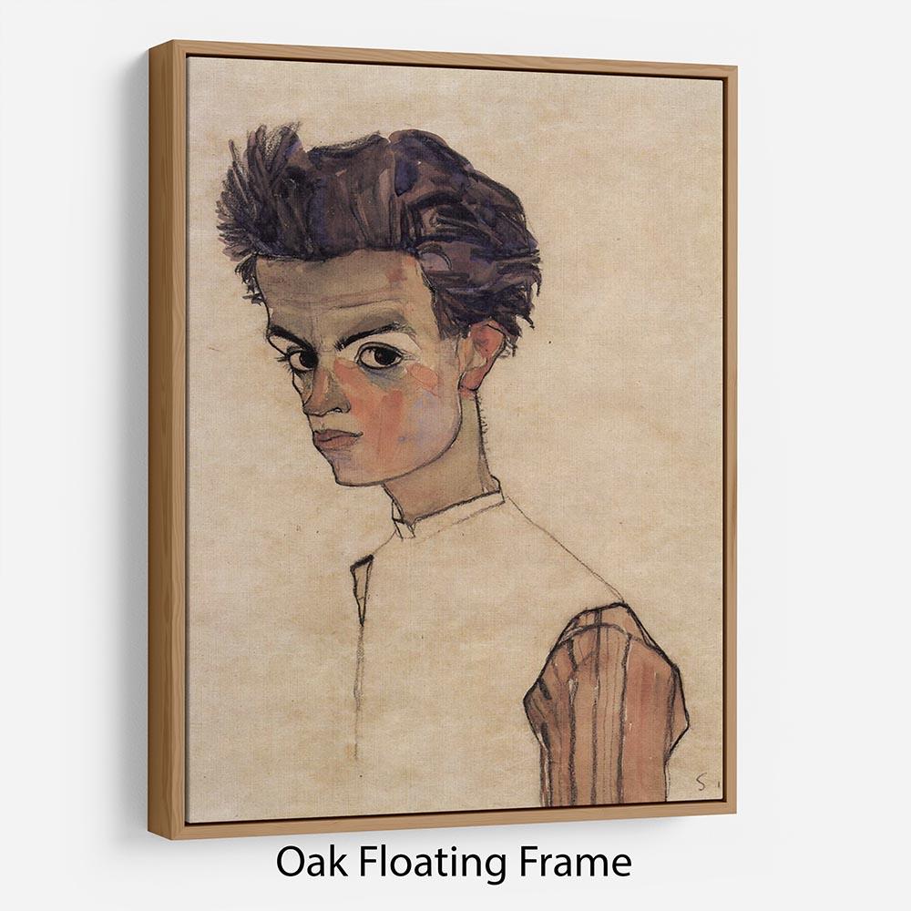 Self-Portrait by Egon Schiele Floating Frame Canvas - Canvas Art Rocks - 9
